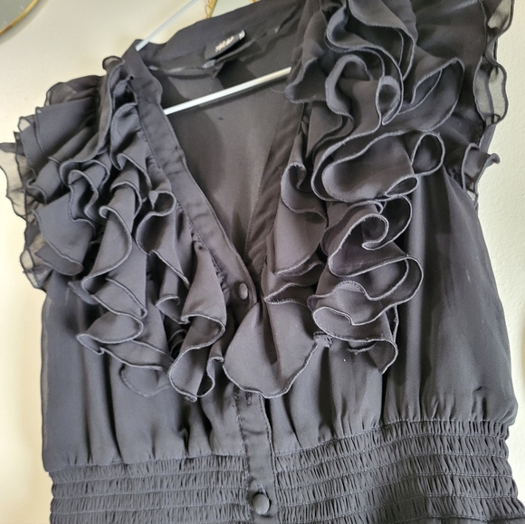 H&M Black Ruffled Mini Dress - Picture 2 of 8